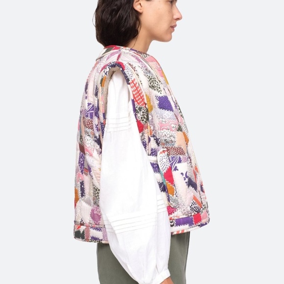 NWT SEA "Harlow" Women's Patchwork Fleece Lined Vest XXS - Picture 3 of 11